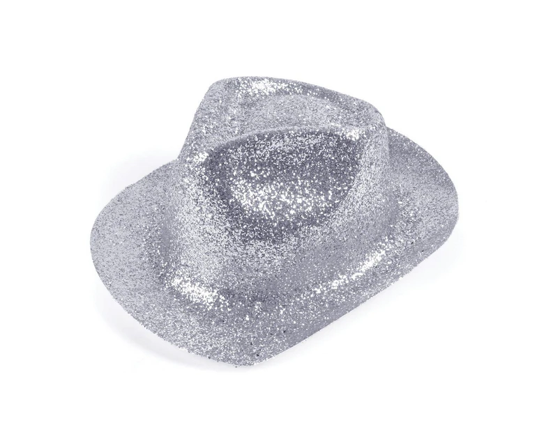 Bristol Novelty Unisex Glitter Trilby Hat (Silver) - BN2655