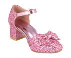 Spot On Girls Glitter Party Shoes (Pink) - KM876