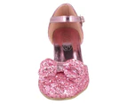 Spot On Girls Glitter Party Shoes (Pink) - KM876