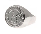 Chelsea FC Silver Plated Small Crest Ring (Silver) - TA2039