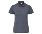 Fruit Of The Loom Womens Lady-Fit 65/35 Short Sleeve Polo Shirt (Heather Navy) - BC384
