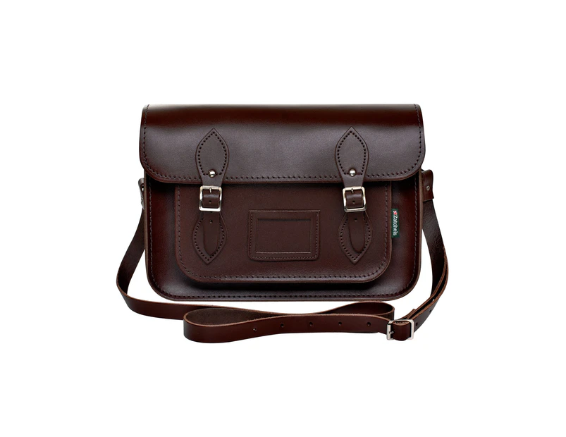 Zatchels Womens Handcrafted Leather Satchel Bag (British Made) (Dark Brown) - ZT111