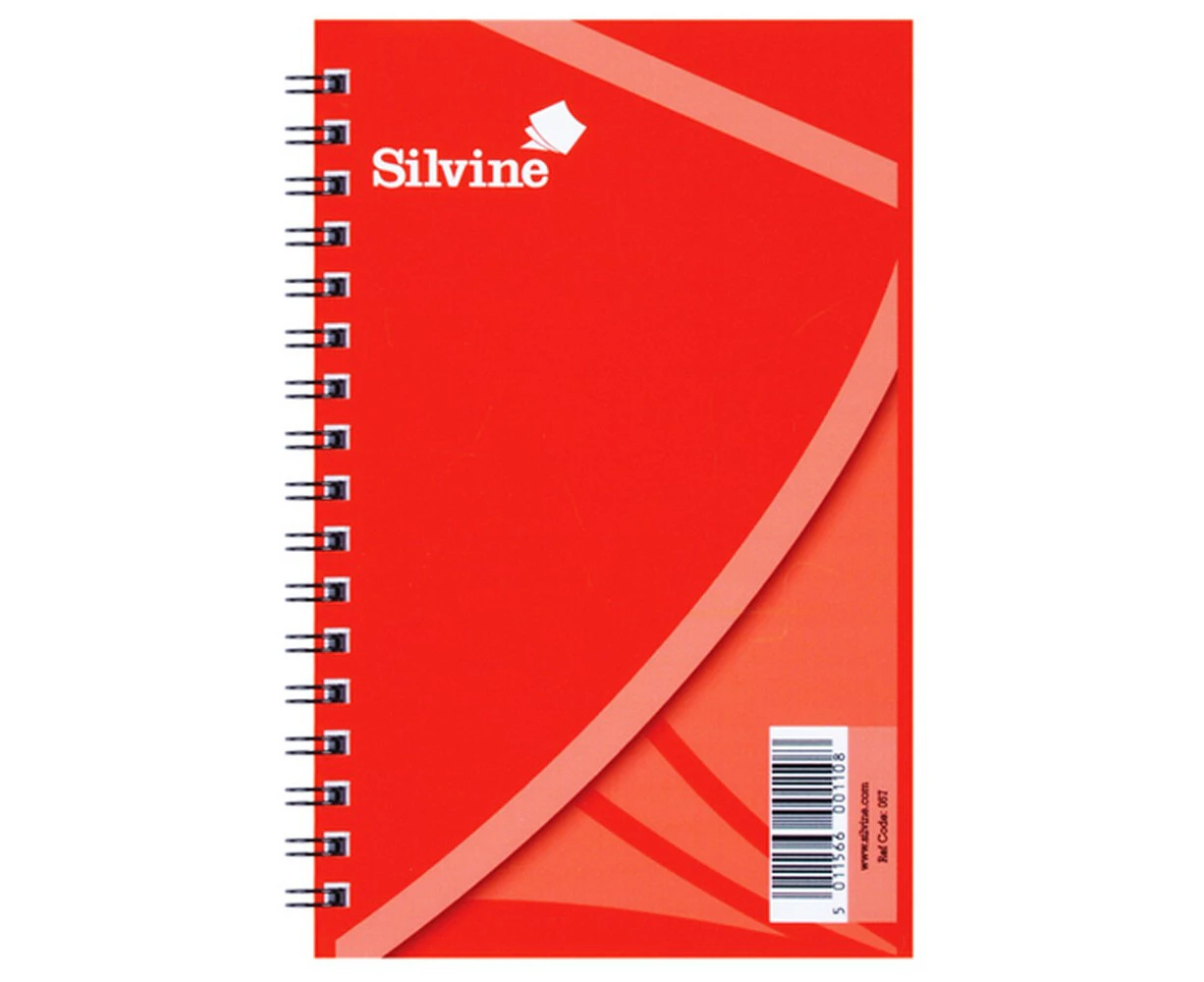 Silvine A6 Twin Wire Spiral Notebook (Pack Of 24) (Red) - SG18613