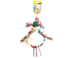 Rattan Ball With Raffia Wooden And Plastic Beads 37cm Bird Toy (Avi One)