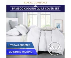 Royal Comfort 2000TC Quilt Cover Set Bamboo Cooling Hypoallergenic Breathable - White