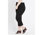 Beme Ankle Tapered Stretch Twill Pant - Womens - Plus Size Curvy - Black