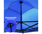 3x3m Pop Up Gazebo Outdoor Tent Folding Marquee Party Camping Market Canopy w/ Side Wall - blue