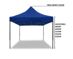 3x3m Pop Up Gazebo Outdoor Tent Folding Marquee Party Camping Market Canopy w/ Side Wall - blue