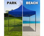 3x3m Pop Up Gazebo Outdoor Tent Folding Marquee Party Camping Market Canopy w/ Side Wall - blue