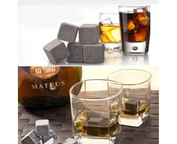 9pcs Whiskey Stone Ice cube Reusebale Icecubes Drinks Cooler Whisky Scotch Party