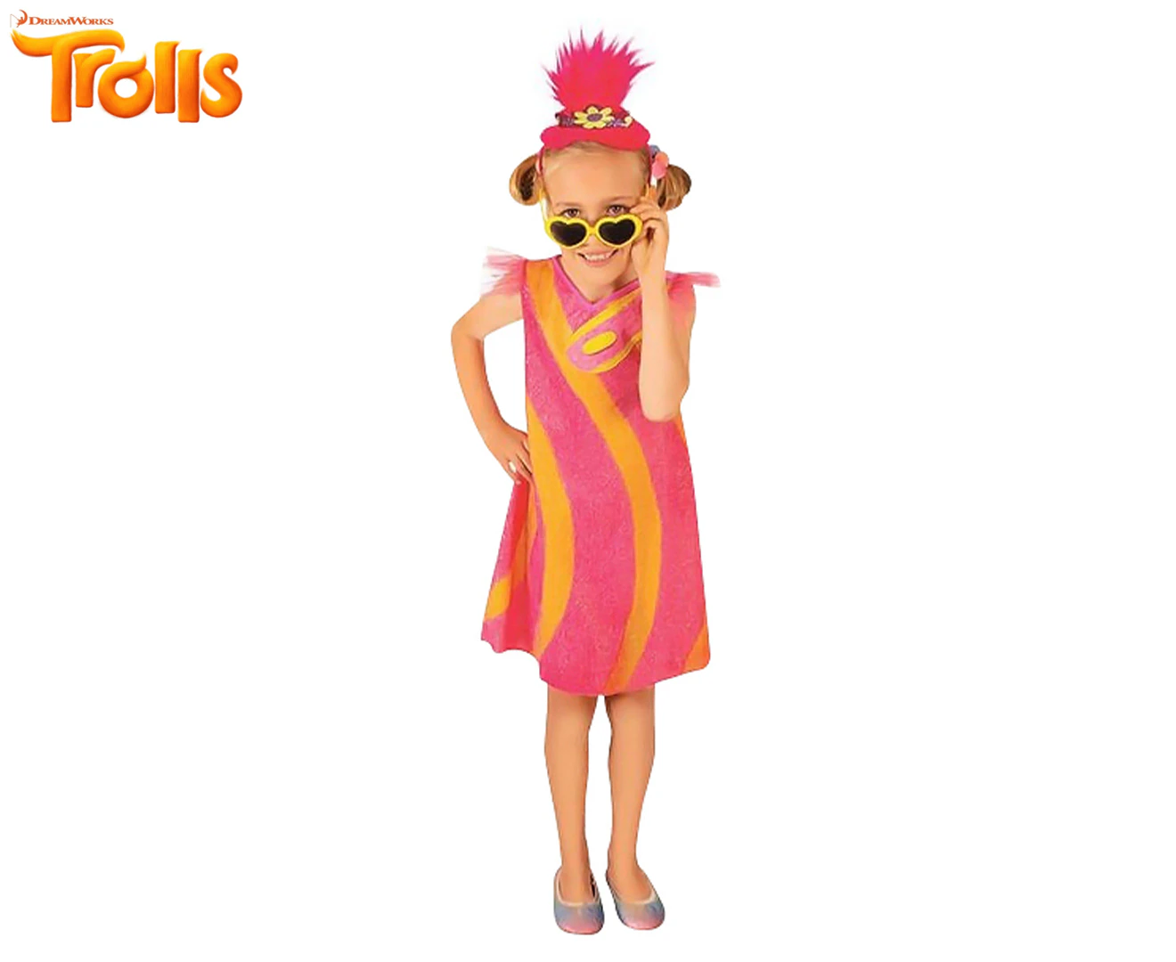 DreamWorks Girls' Trolls Poppy Deluxe Costume - Pink/Orange