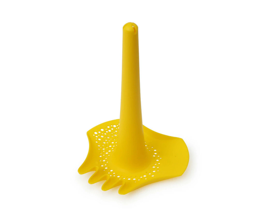 Quut Triplet 24.5cm Beach Toys Shovel/Sieve/Rake/Funnel for Kids Mellow Yellow