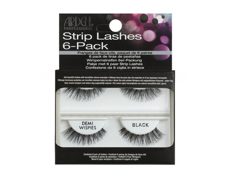 Ardell Invisibands Demi Wispies Black 6 Pack Fake False Eyelash Strip Lash