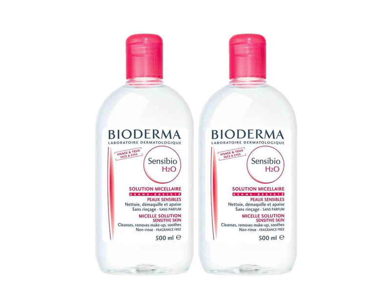 Bioderma Sensibio H2o Makeup Removing Micelle Solution Twin Pack 2x 500ml