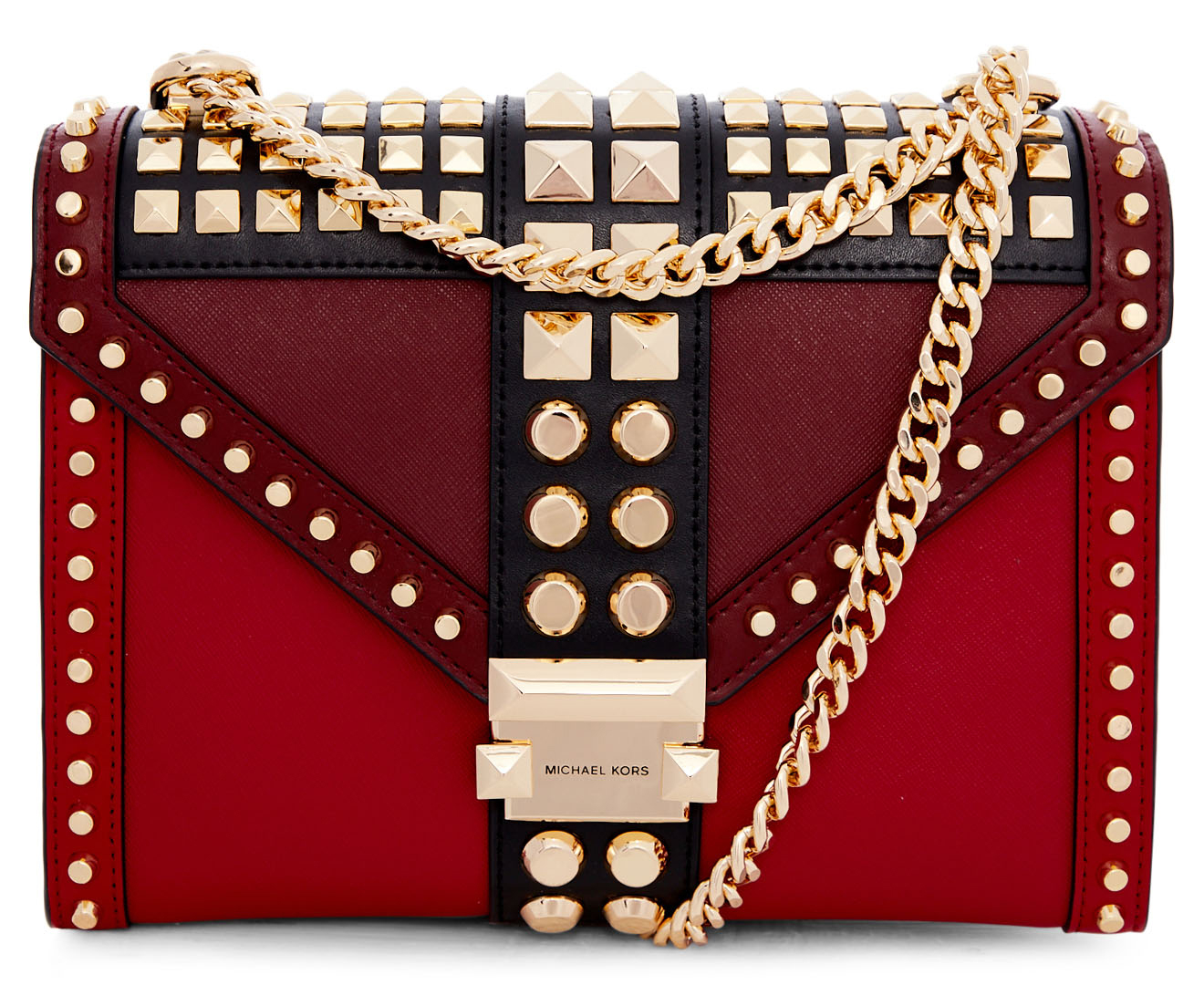 Michael Kors Whitney Large Shoulder Bag - Bright Red/Multi | Catch.com.au