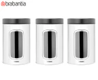 Brabantia 3-Piece Window Canister Set - Steel/Black
