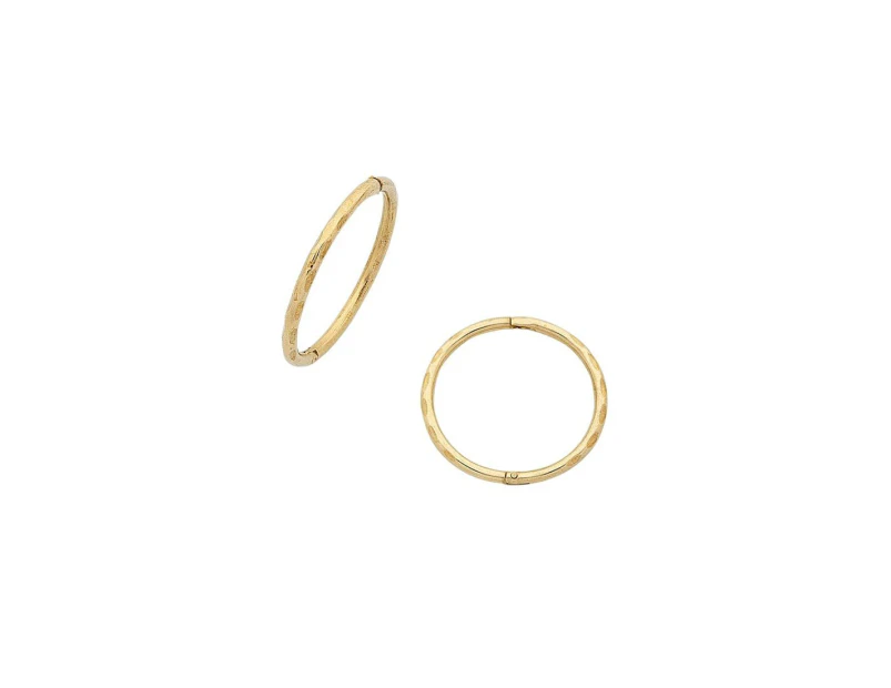 Bevilles 9ct Yellow Gold 14mm Sleeper Earrings Hoop