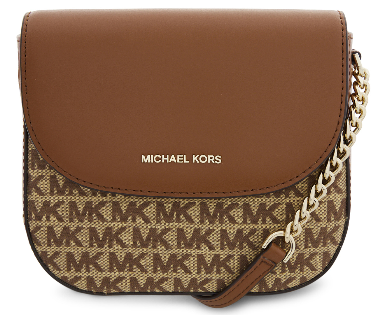 Michael Kors Half Dome Crossbody Bag - Beige/Ebony | Catch.co.nz