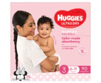 Huggies Ultra Dry Nappies: Jumbo Size 3 Crawler Girl (6-11kg) - 90 Pack