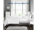 1200TC Luxury Cotton Rich Sheet set White - Queen Bed