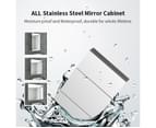ELEGANT Mirror Cabinet,Bathroom Cupboard,Medicine Storage Polished Stainless Steel,Wall-Mounted Mirrors,600x720mm 8