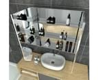 ELEGANT Mirror Cabinet,Bathroom Cupboard,Medicine Storage Polished Stainless Steel,Wall-Mounted Mirrors,750x720mm 10