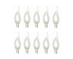 E14 Flame Tip Fancy Chandelier Candle Globes - Pack of 10 Frosted