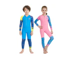 Mr Dive Kids Wetsuit One Piece Swimsuit UPF 50+ Lycra Long Sleeve  Bathing Suit Children Swimwear Rash Guard-Blue