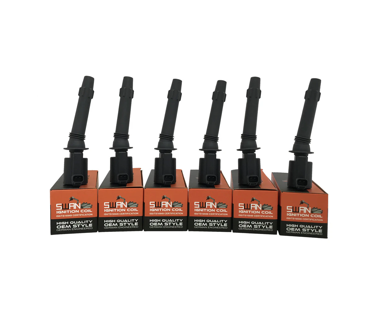 Pack of 6 - SWAN Ignition Coils & NGK Spark Plugs for Ford F6 Tornado (BA)