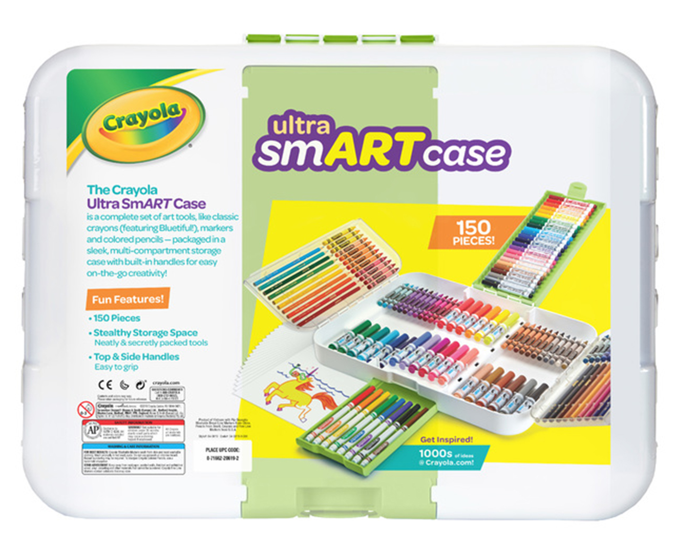 150-Piece Ultra Smart Art Case Crayons Markers Multi Colored