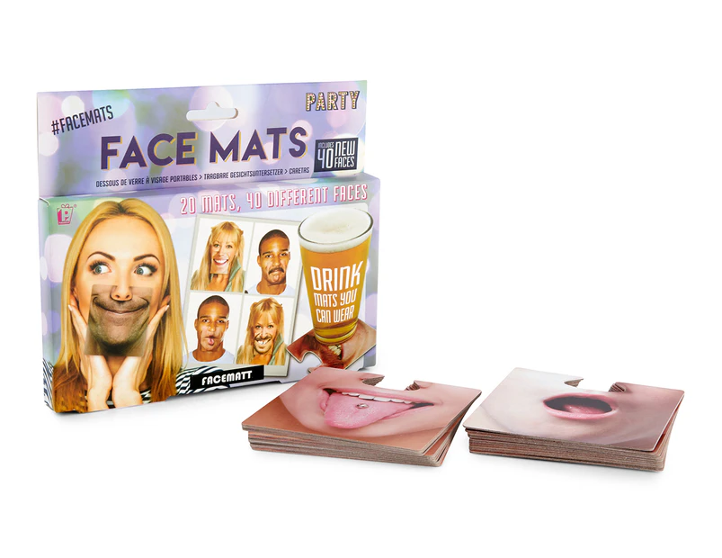 Paladone 20-Piece Party Face Mat Set - Multi