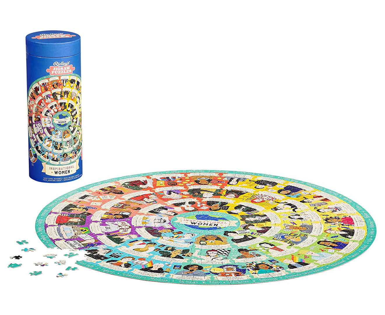 Ridley's Games 1000-Piece Inspirational Women Circular Jigsaw Puzzle