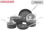 Circulon 6-Piece Genesis Plus Hard Anodised Non Stick Cookware Set - Black/Silver