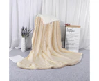 New Warm Winter Sherpa Blanket Luxurious Long Plush Throw Rug Cream 160x200cm