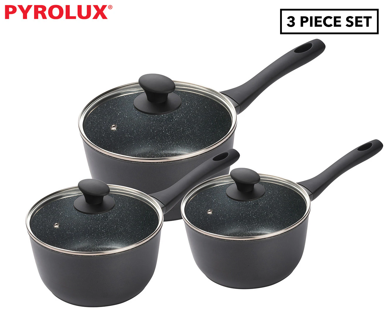 Pyrolux 3-Piece Pyrostone Saucepan Set