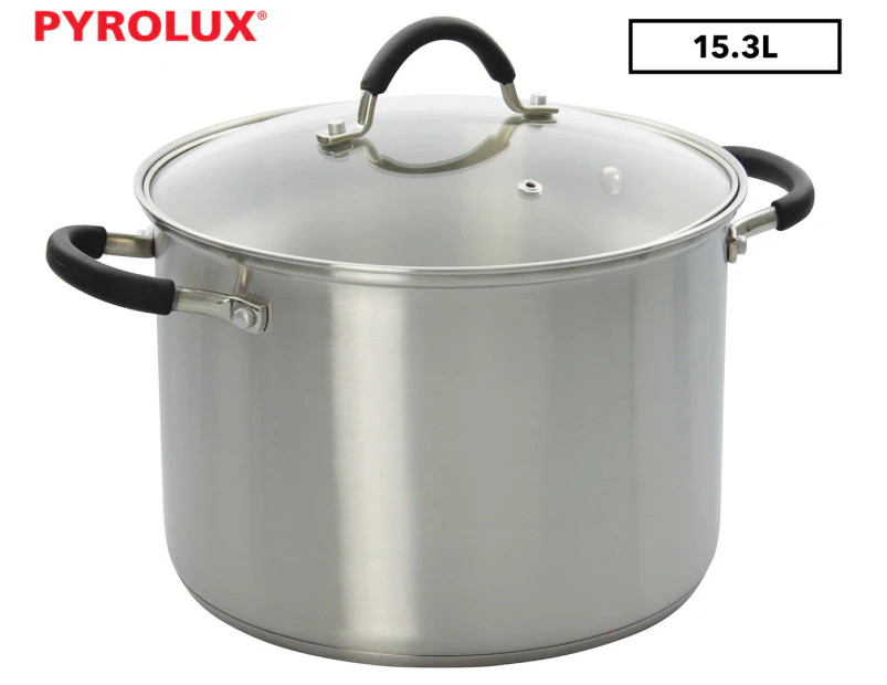 Pyrolux 15.3L Stainless Steel Stockpot w/ Glass Lid