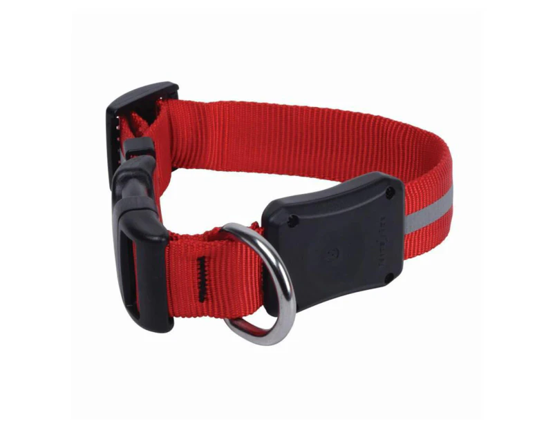 Nite Ize NiteDawg Red LED Light Glow/Flash Water Resistant Dog Collar 25-33cm S