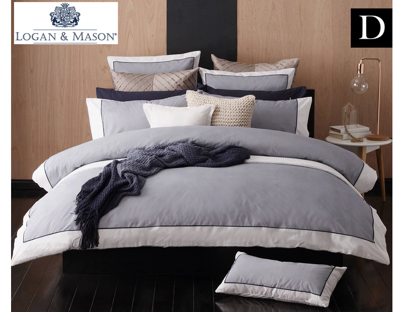 Logan & Mason Essex Double Bed Quilt Cover Set - Navy