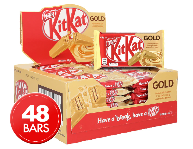 48 x Nestlé Kit Kat Gold Bar 45g