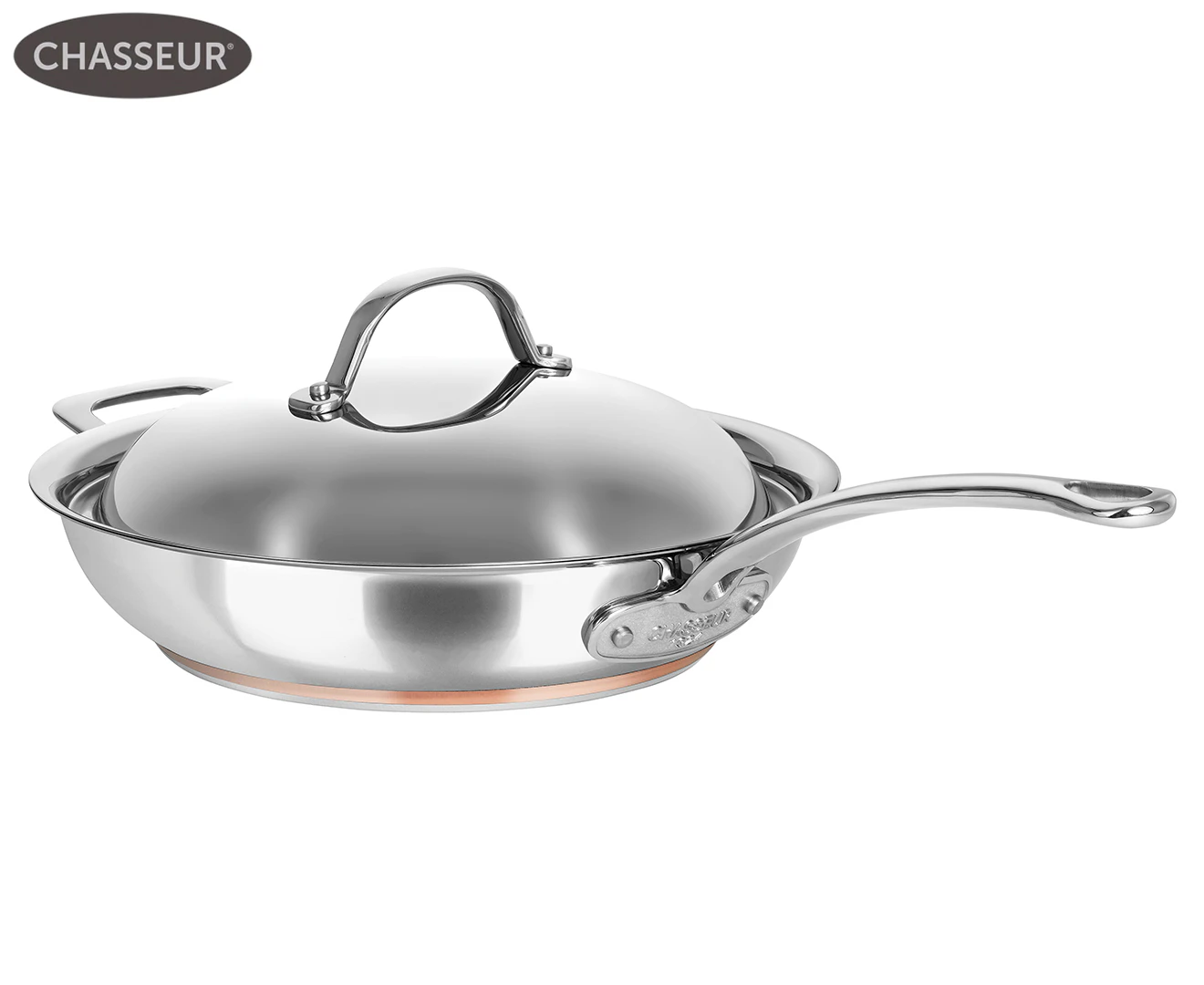 Chasseur 28x6.5cm Le Cuivre Stainless Steel Copper Saute Pan w/ Lid