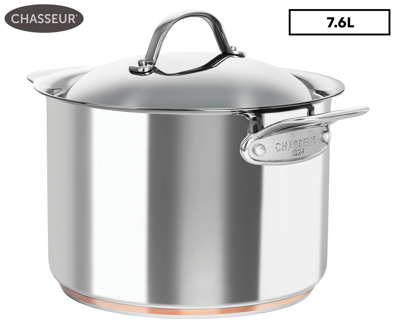 Chasseur 24x17cm/7.6L Le Cuivre Stainless Steel Copper Stockpot w/ Lid