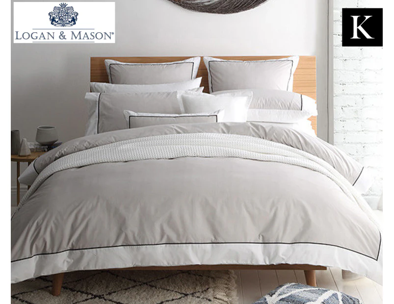 Logan & Mason Essex King Bed Quilt Cover Set - Stone