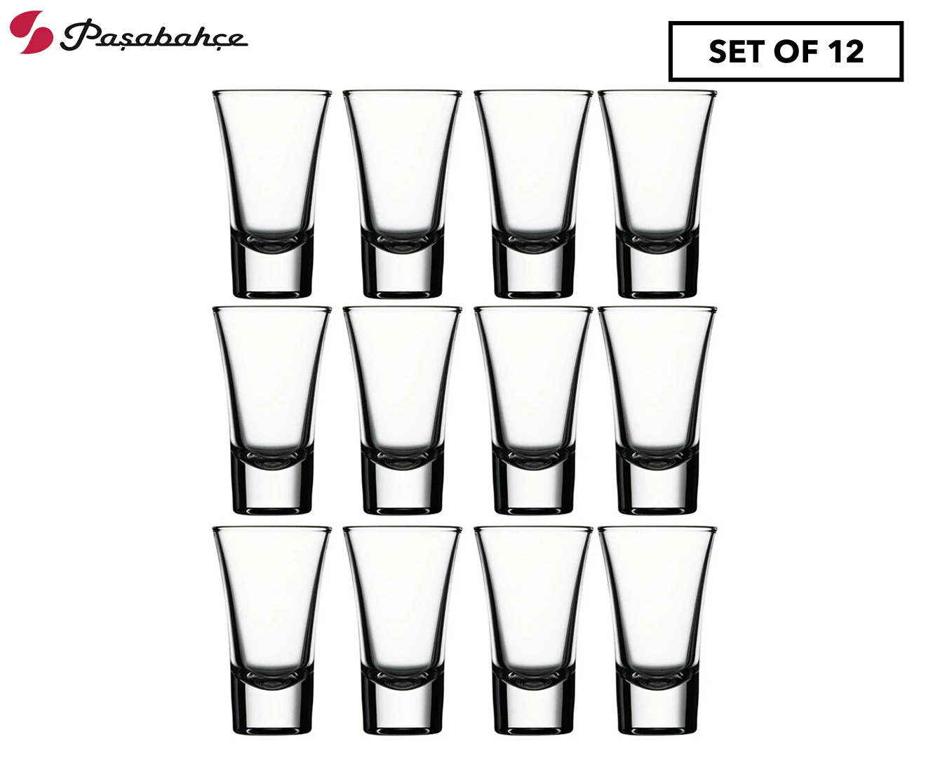 12pc Pasabahce Boston 60ml Shot Glass Liquor/Alcohol Vodka Party Drinkware Clear