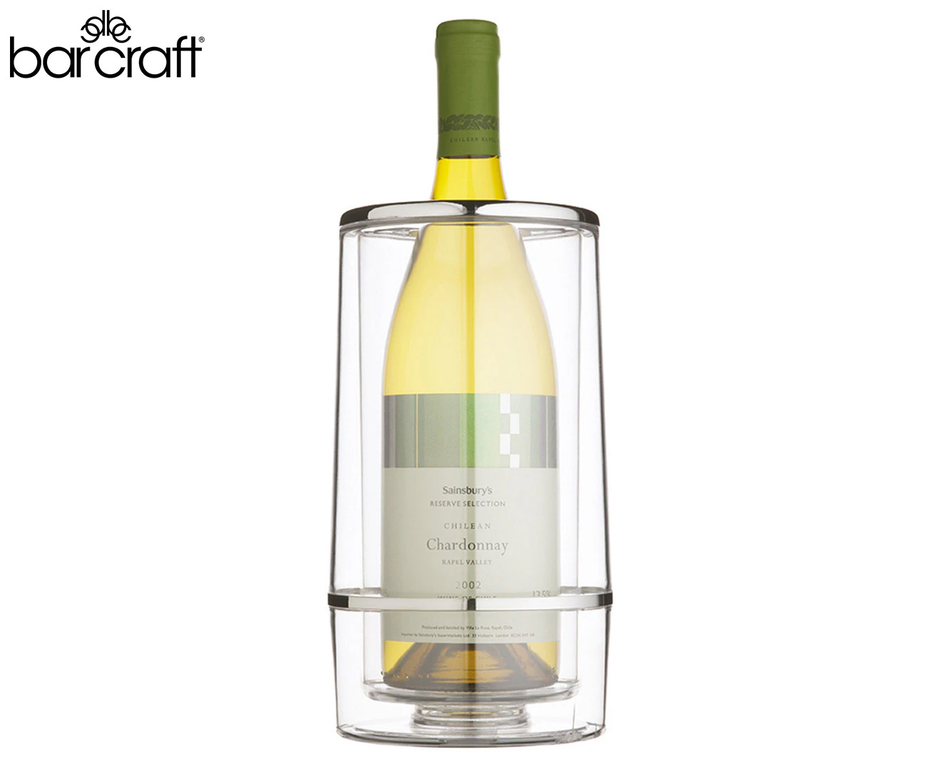 Barcraft Double Wall Acrylic Tabletop Wine Bottle Cooler/Chiller Bucket/Tub