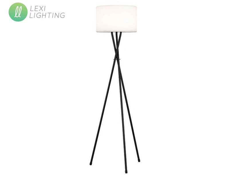 Lexi Lighting Solar + DC LED Outdoor Floor Lamp - Black/White