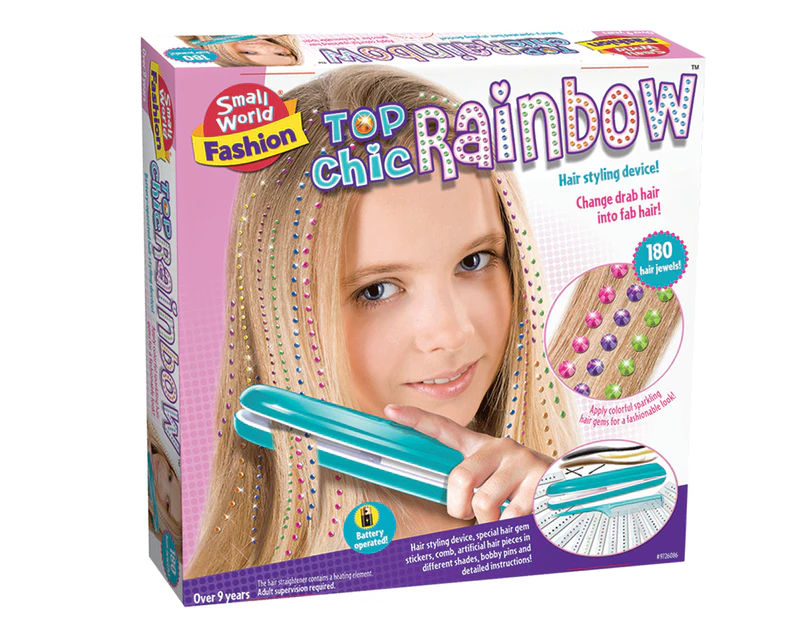 Top Chic Rainbow - Hair Straightener Kit With Hair Jewels