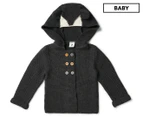 Walnut Melbourne Baby Jolie Hooded Cardigan - Dark Charcoal