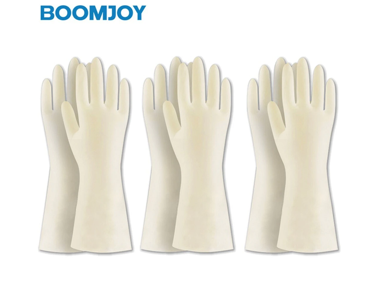 BOOMJOY 3 Pairs Cleaning Gloves, Nitrile Rubber Kitchen Gloves Heavy Duty for Cooking, Washing Kitchen, Bathroom, Car