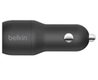 Belkin BoostCharge 24W Dual USB Car Charger w/ Lightning to USB-A Cable
