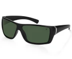 Winstonne Polarised Juan in Matte Black & Green Sunglasses - Green/Matte Black